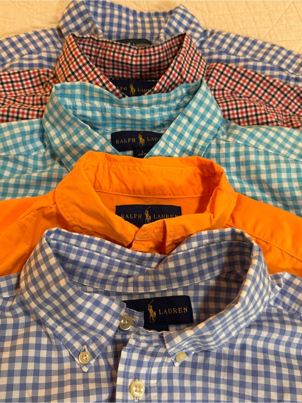 Ralph Lauren Boys Large Lot of 5 Button-Down Shirts